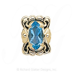 GS387 BT - 14 Karat Gold Blue Topaz Slide 
